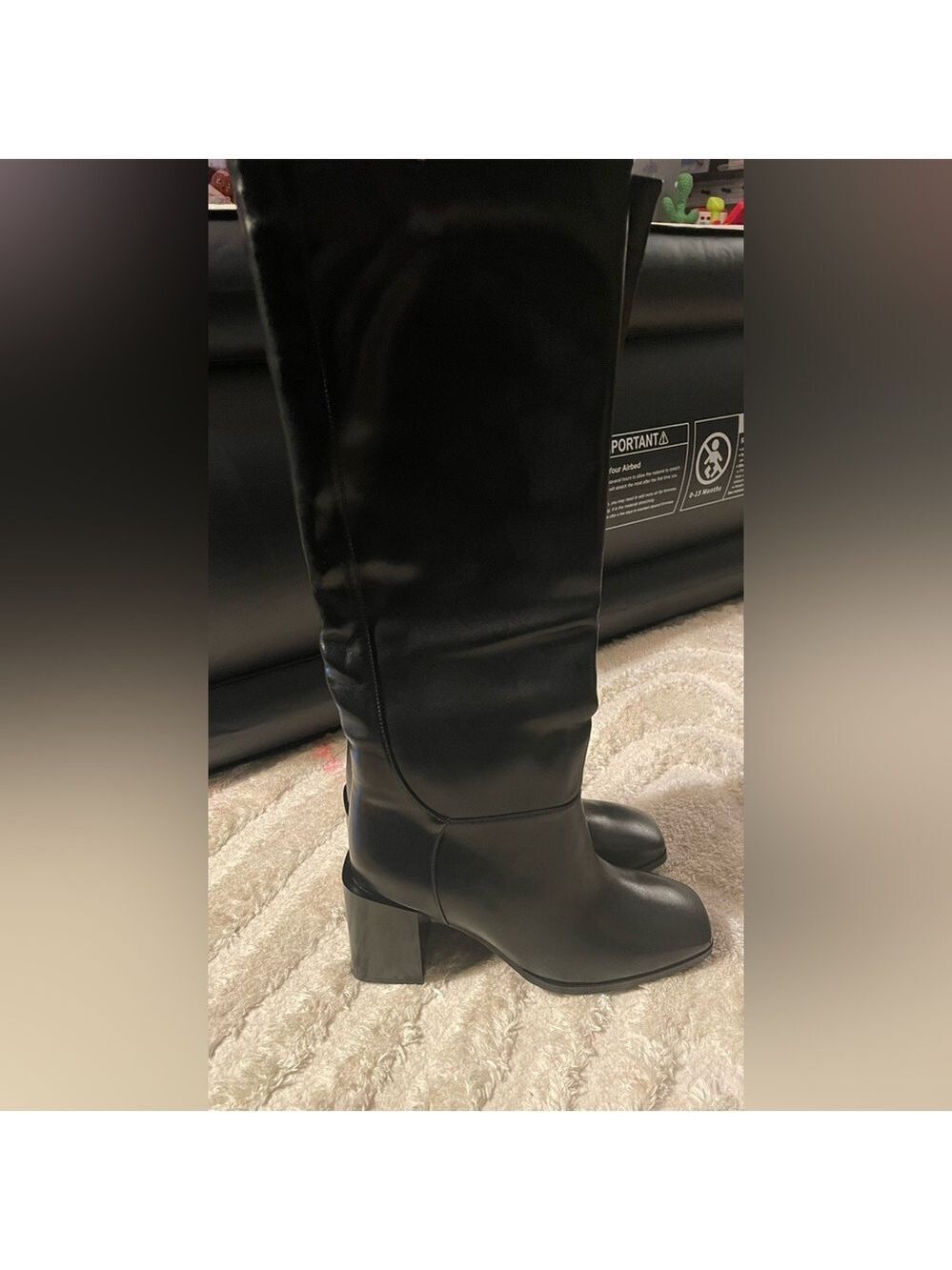Black Knee High Women's Boots - Picture 7 of 15